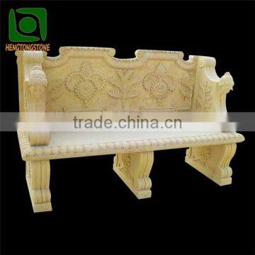 Hand Carved Stone Patio Garden Bench