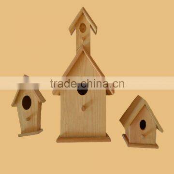 Small Wooden Bird House in Two-story Building Shape photo-5