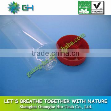 1L 100%biodegradable transparent tubular clearly PLA bottles with lid for cosmetics