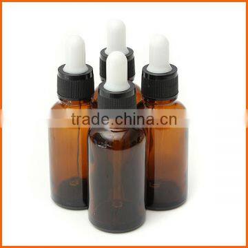 High quality amber essential oil glass dropper bottles