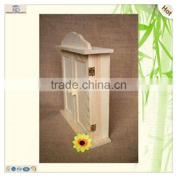 Image Decorative Unfinished Door Shaped Wooden Key Box Holder