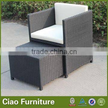 Cube Outdoor Chair / Rattan Chair With Hidden Ottoman photo-2