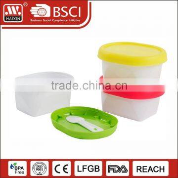 2016 best selling wholesale high quality decorative plastic ice cream cup with lid spoon