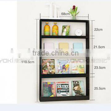 Lovely Colorful Wooden Kids Bookshelf / Kids Bookcase Design 4 Tiers Wall Mounted Bookshelf photo-6