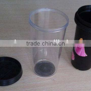 16 OZ Plastic Double Wall Travel Mug Tumbler With Photo Insert