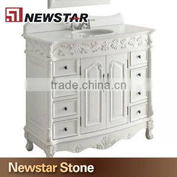 Newstar Crystal White Marble Vanity Top Single Sink Marble Bathroom Marble Solid Surface Counter Top photo-3