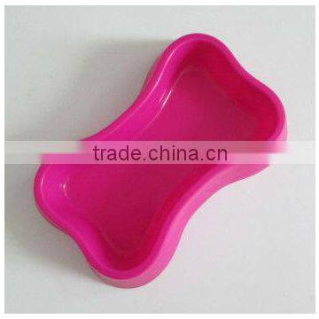 bone shape Cheap plastic pet bowl/dog bowl/cat bowl