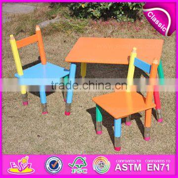 2015 MDF Kids Study Desk Chair in Pencil Design,Portable Folding Table Chair Set,Hot Sale Wooden Study Table and Chair WO8G106 photo-5