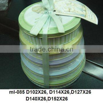 D152*26mm Round Tin Box Sets for Cosmetic With 5 Different Size photo-2
