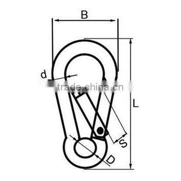 Small Stainless Steel 316 Double End Carabine Dog Pet Carabiner Hook photo-5