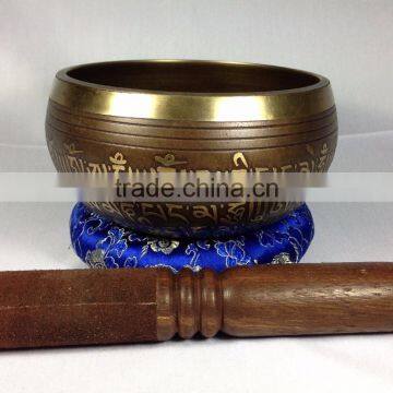 High Quality Tibetan Mantra Carved Kasha Special Meditation Singing Bowls