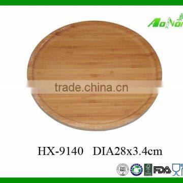 Wholesale Round Bamboo food Tray Serving Tray Wood Tray