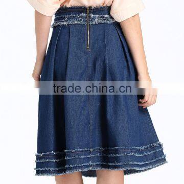 2017 Lady Midi Latest Model Denim Skirt Jean photo-2