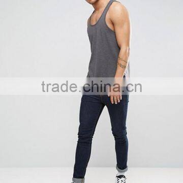 2017 Cheapest High Quality New Design Custom Dark Grey Color Gym Wear Comfortable 100% Polyester Fashion Men's Sport Vest photo-4