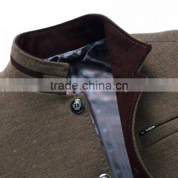 Customize Fashion Business Woolen Bomer Jacket Men Plain Wollen Jacket photo-4