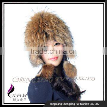 CX-C-114 Wholesale 2016 Good Quality Windproof In Stock Silver Fox Fur Hat photo-5