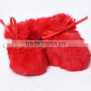 CX-SHOES-07C European Genuine Rabbit Fur Baby Shoes