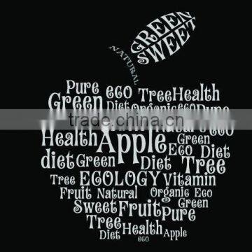 Creative New Apple Design Custom Heath Fruit Tree Various Letters Heat Transfer Plastisol/Screen Printed Sticker For T-shirts