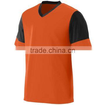 Custom Wholesale Mens Training Tshirt Self Fabric V Neck Collar Athletic Tee Wicks Moisture Polyester Sport Top photo-3