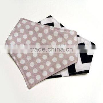 Grey and white polka dot baby bibs factory wholesale baby chevron cotton infant bibs