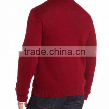 Men Deep Red Sweater Light Reindeer Head Pattern Christmas Sweater With Light photo-2