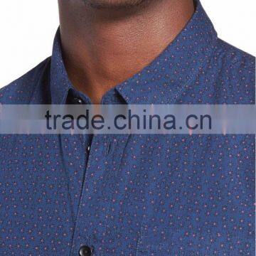 Dotted Daisy Print Royal Blue Custom Sublimation Men's Clothing Shirt Made in 2016