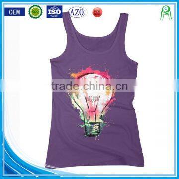  china custom 100 cotton muscle printed tank top wholesale