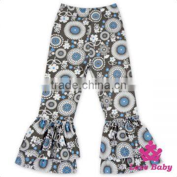 Wholesale Printed Circle Fashion Girls Long Pants Two Layers Baby Leggings