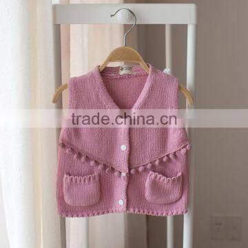 S32903W Cute Crochet Baby Sweater Vest 2017spring New European Style Cotton Knitted Waistcoat Sweaters photo-3
