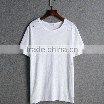 Comfortable White O Neck Cotton Designer Mens T Shirt