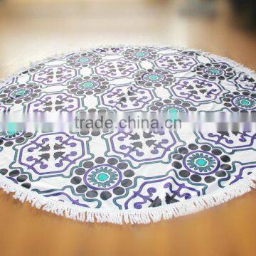 Alson Drop Shipping Assel 100% Cotton Round Beach Towel Throw Tapestry Gypsy Tablecloth Yoga Mat photo-2
