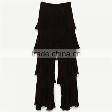 2017 Spring Womens Elegant Fancy Side Zip off Frilled Long Dress Pants photo-6