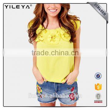 Fashion Blue Women Denim Shorts With Embroidery photo-2