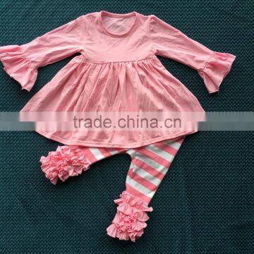 QL-371 light pink ruffle tunic and stripe icing pants boutique persnickety baby clothes 2016