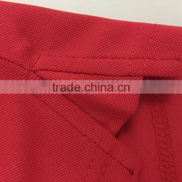 Hot Sale Mens Red Plain Polyester 3 Buttons Closure Pique Short Sleeve Polo Shirt photo-6