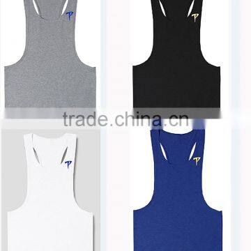 Customized Blank Gym Cotton Singlets for Men T13355 photo-2