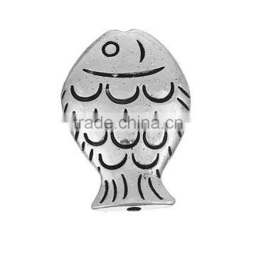 Zinc Based Alloy Spacer Beads Fish Animal Antique Silver