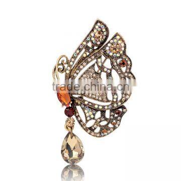 Butterfly Multicolor Water Drop Crystal Brooches Elegant Jewelry Animal Pin Brooches photo-5