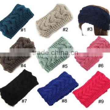 Women Hair Accessories crochet handmade Hair twist warm wool knit Wide headband