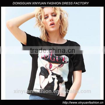 2017 Wholesale high quality women t shirt custom t shirt printing