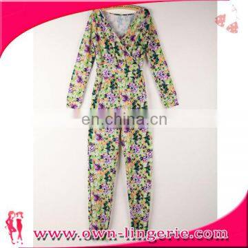 2016 Summer New Printed Floral Ladies Deep-v-shaped Jumpsuit photo-6