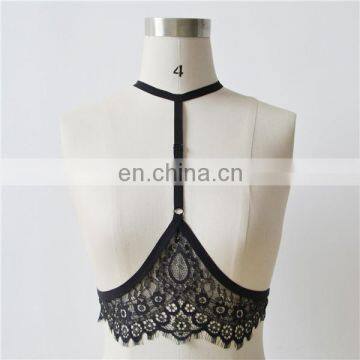 Sexy Women Harness Lace Transparent Underwear Bra Crop Tops