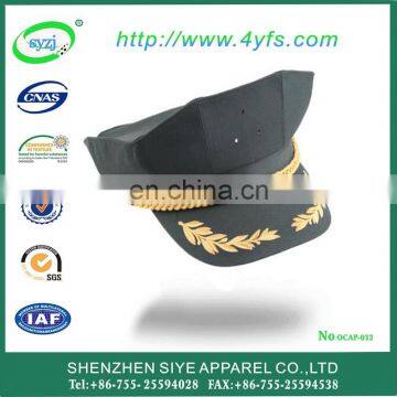 top quality black China made Military Peak Cap in bulk