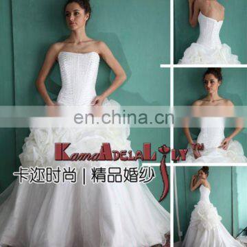 EB802 Noble Organza ruffle bridal gown wedding dress