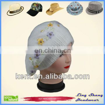 LSA42 Ningbo Lingshangf Hot Sale Rabbit hair for Girls in Winter knit hat