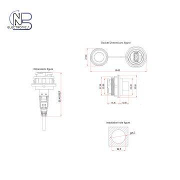 Circular Connector IP67 Waterproof Data USB 2.0 3.0 Connector for Data Transmission Equipment photo-4