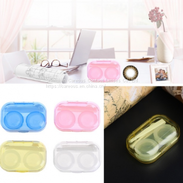 Random Color 1piece 2018 Fashion Clear Cosmetic Contact Lenses Case Eyes Care Holder Container Travel Accessaries Dropsh