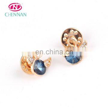 Hot sale crystal button brooch animal shape rhinestone high quality pin copper