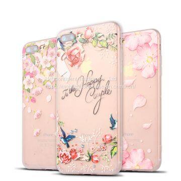 Flower TPU Cell phone cover,dull polish mobile phone case for iPhone 5/6/7/x