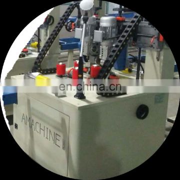 Automatic thermal break aluminum knurling machine with strip insertion